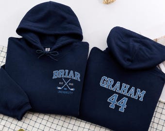 Moletom com capuz bordado Briar University Graham 44, Camiseta Briar University, Moletom Off Campus Series Bookish, Camiseta Hockey Romance