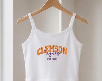 Camiseta regata personalizada para o dia do jogo, camiseta bordada com o espírito da faculdade, vestuário universitário personalizado.