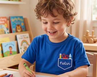 Embroidered Name School Shirt: Custom First Day of School T-Shirt, Personalized kids gift