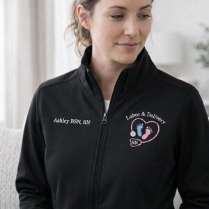 Nurse Jacket | Labor and Delivery Jacket | RN Zip Sweatshirt | Nurse Gifts | Nurse Graduation Gift