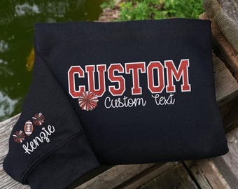 Custom Cheer Sweatshirt with Name | Embroidered Cheerleader Crewneck | Personalized Team Spirit Pullover Gift