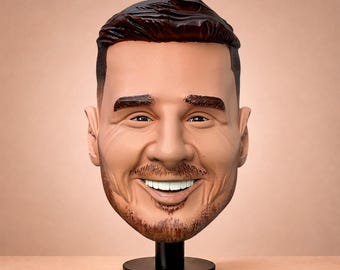 Lionel Messi Inspired Cabezon, Handmade Big Head Prop, Oversized Soccer Event Character