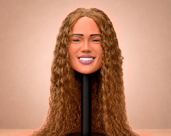 Karol G Inspired Cabezon, Handmade Big Head Prop, Oversized Event Character