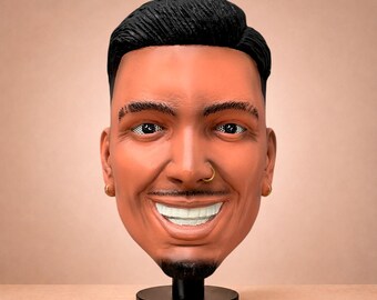 Rauw Alejandro Inspired Cabezon, Handmade Big Head Prop, Oversized Event Character
