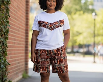 Ankara Two-Piece Set: African Print Shirt and Short