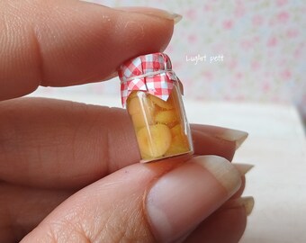 Peach in syrup in a jar for dollhouse - 1:12 scale