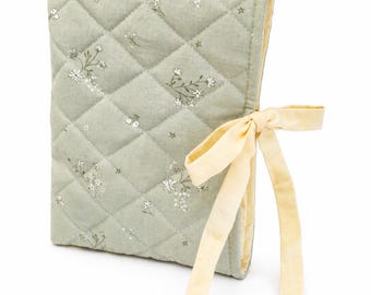 Custom Fabric & Embroidery Quilted Book Sleeve