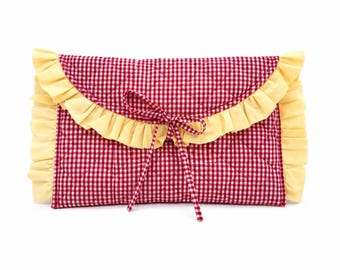 Custom Fabric & embroidery Quilted Ruffle Laptop Sleeve