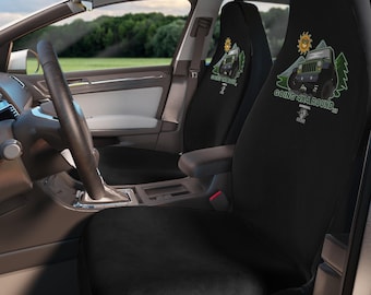 Off Road 4X4 Runde Grafik Premium Sitzbezüge | Polyester-Vordersitzschoner