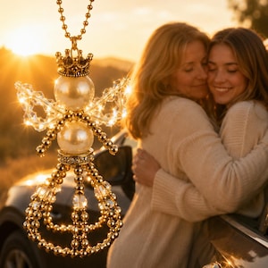 Drive Safe Gift from Mum | Guardian Angel Car Charm | New Driver Gift for Daughter or Son | First Car Gift | Safe Travels Angel