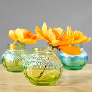 Glass Vase Bud Vase Boho Decor Desk Accessories Bohemian Decor Desk Organizer  College Student Gift Pencil Holder Henna Bohemian Bedroom