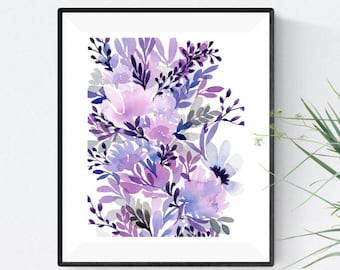 Abstract Floral Painting, Loose Floral Art Print, Watercolor Flowers