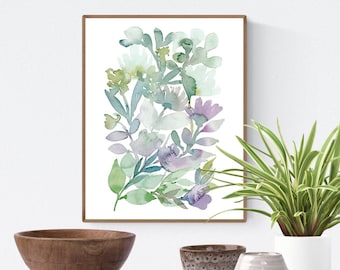 Succulent Watercolor Painting, Plant Lovers Gift, Succulent Art Print