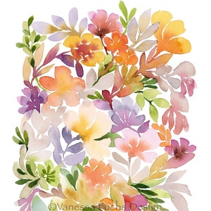 Lös blommålning, bohemiskt konsttryck, eklektisk väggkonst bild 7