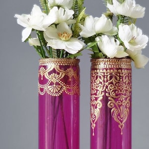 Bohemian Wedding Decor Bud Vase Set, Henna Wedding Centerpiece, Engagement Party Decorations
