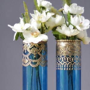 Mehndi Wedding Decor, Boho Wedding Centerpiece, Bohemian Engagement Party Decorations, Personalized Vase image 1