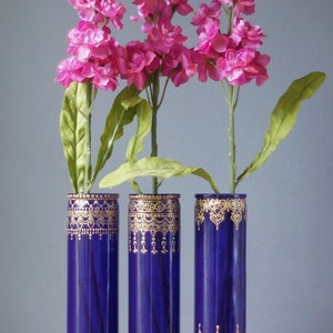 Boho Wedding Centerpiece, Henna Bud Vase Set, Engagement Party Decorations