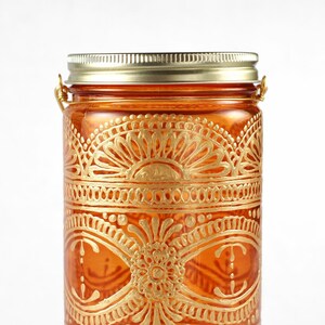 Henna Candle Lantern Bohemian Decor Mason Jar image 6