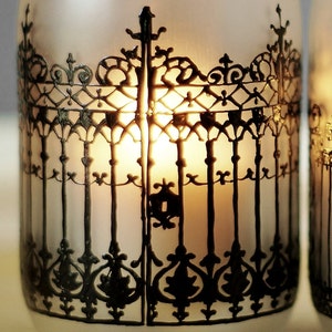 Gothic Home Decor Mason Jar Decor Candle Lantern Centerpiece Votive Candle Holder Mason Jar Lights Mason Jar Centerpieces Tealight Holder image 2