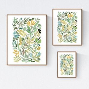 Plant Lovers Gift, Greenery Watercolor Print, Botanical Print image 4