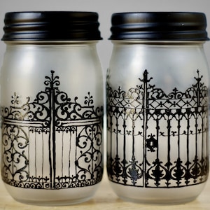 Gothic Home Decor Mason Jar Decor Candle Lantern Centerpiece Votive Candle Holder Mason Jar Lights Mason Jar Centerpieces Tealight Holder image 5