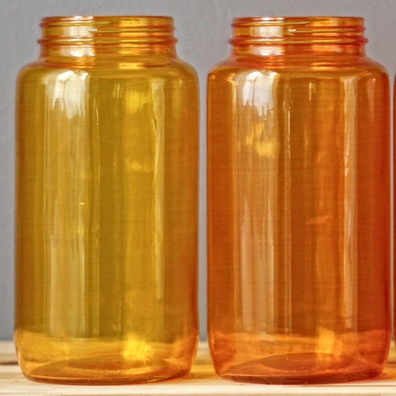 Painted Mason Jar Bathroom Set Tinted Glass Jars With Lids Etsy