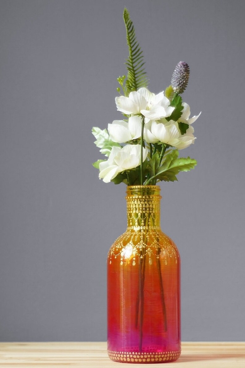 Engagement Party Decorations Bohemian Glass Vase Housewarming Etsy