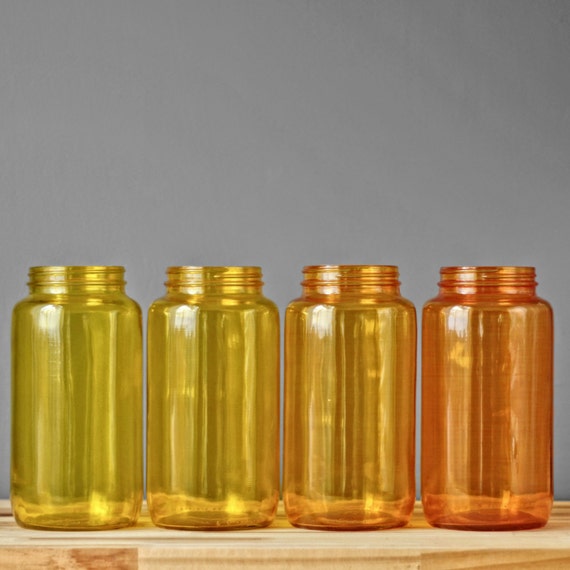 Painted Mason Jar Vase, Lemon, Dandelion, Saffron, Tangerine Glass
