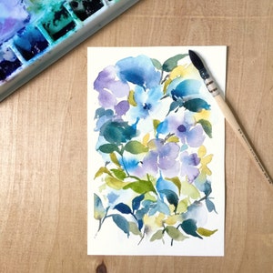 Eclectic Wall Art, Abstract Floral Painting, Pansies Watercolor Painting image 6