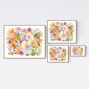 Lös blommålning, bohemiskt konsttryck, eklektisk väggkonst bild 5