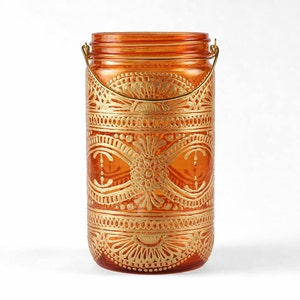 Henna Candle Lantern Bohemian Decor Mason Jar image 4
