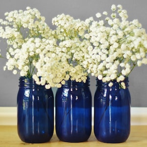 Best Selling Items Cobalt Blue Glass Vase Mason Jar Decor Painted Mason Jar Centerpieces Apothecary Jars Canister Set College Student Gift