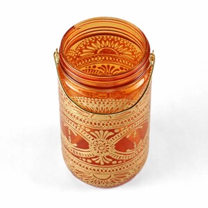 Henna Candle Lantern Bohemian Decor Mason Jar image 5