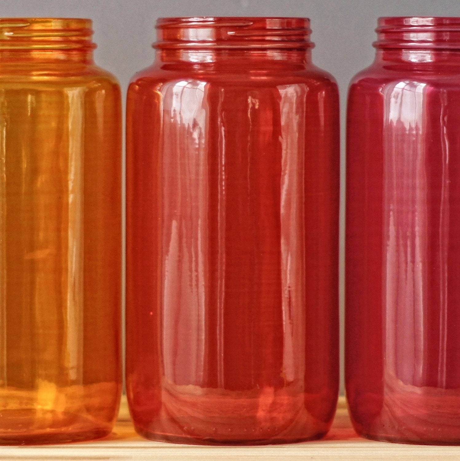 Painted Mason Jar Bathroom Set Tinted Glass Jars With Lids Etsy