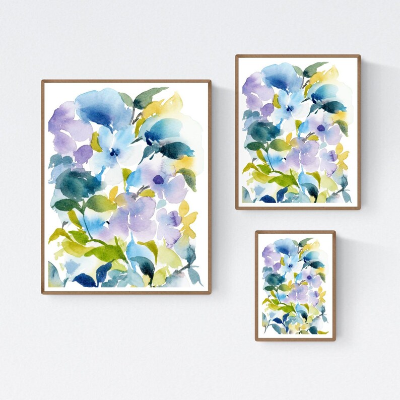 Eclectic Wall Art, Abstract Floral Painting, Pansies Watercolor Painting image 5