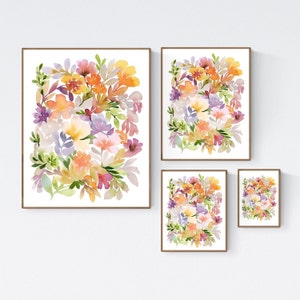 Lös blommålning, bohemiskt konsttryck, eklektisk väggkonst bild 6
