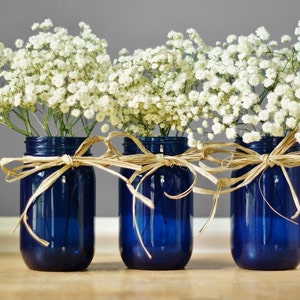 Einmachglas-Mittelstücke Apothekergläser Boho-Hochzeits-Mittelstück-Kobalt-blaue Glasvase-Einmachglas-Dekor-Bud Vase meistverkaufte Einzelteile Stash-Glas