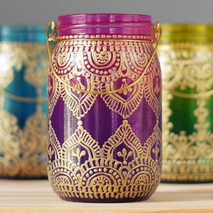 Mason Jar Centerpieces Mason Jar Decor Candle Lantern Centerpiece Hippie Decor Mason Jar Lights Moroccan Lantern Votive Candle Holder image 4