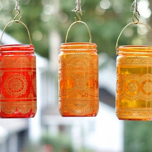 Henna Candle Lantern Bohemian Decor Mason Jar image 7