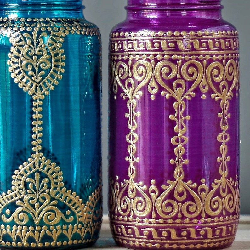 Wanderlust Housewarming Gift for Her Sofa Table Bohemian Decor Gypsy Mason Jar Centerpieces Moroccan Lantern Centerpiece Moroccan Decor image 4