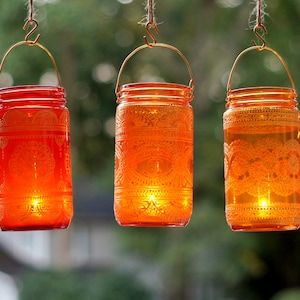 Henna Candle Lantern Bohemian Decor Mason Jar image 8