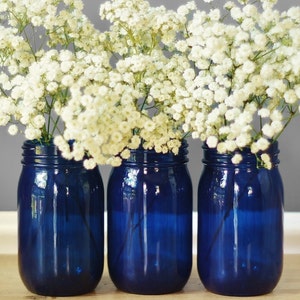 Mason Jar Centerpieces Apothekergläser Boho Hochzeit Centerpiece Kobalt Blau Glas Vase Mason Jar Decor Bud Vase Best Selling Items Stash Jar Bild 5