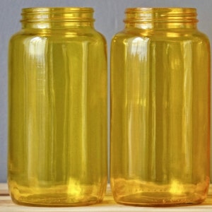 Painted Mason Jar Canisters, Shades of Yellow Glass Vase and Orange Glass Vase image 2