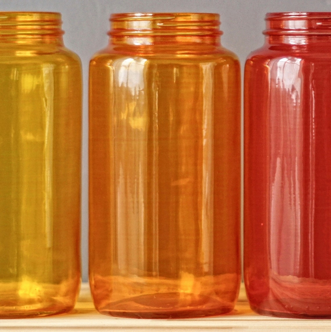 Painted Mason Jar Bathroom Set Tinted Glass Jars With Lids Etsy