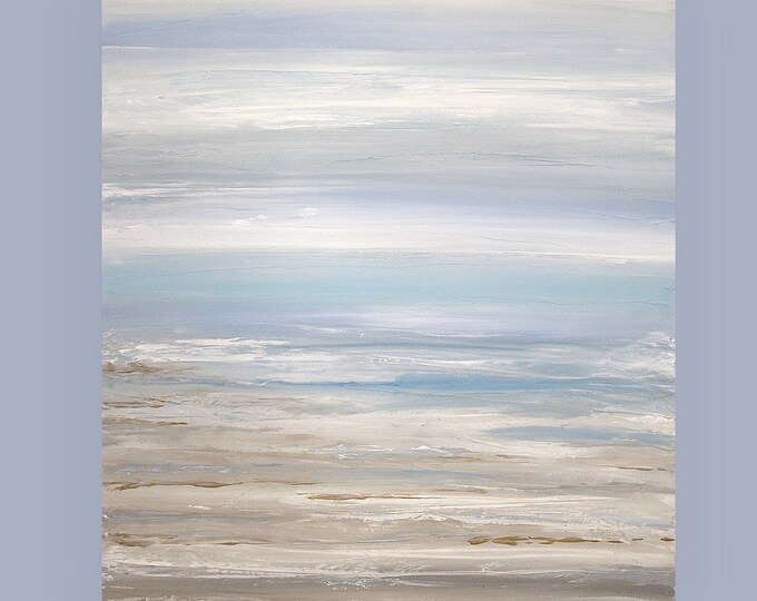 Art Abstract Painting Canvas Acrylic Beach Shabby Chic Titled: - Etsy