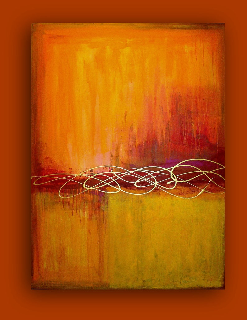 KUNST ORIGINAL ABSTRAKTE große Orange und rot abstrakte Etsy