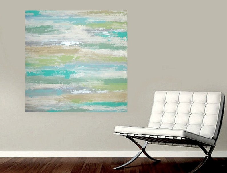 Abstract Painting,Painting,Art,Canvas Art,Acrylic Painting,Original Paintings By Ora Birenbaum By the Shore 36x36x1.5 image 4