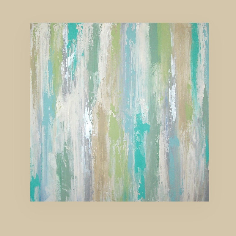 Abstract Painting,Painting,Art,Canvas Art,Acrylic Painting,Original Paintings By Ora Birenbaum By the Shore 36x36x1.5 image 1