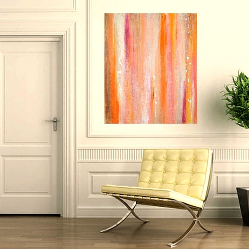 Art and Collectibles, Abstract Painting,Original Acrylic Art,Paintings, Painting,Acrylic on Canvas by Ora Birenbaum, Sugar Cone 2 30X36X1.5 image 2