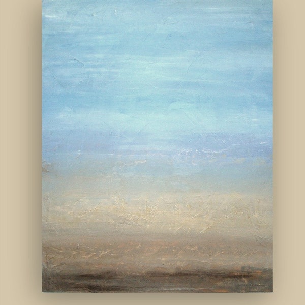 Acrylic Abstract Fine Art Painting Modern Contemporary on Gallery Canvas Titled: DUSK 24x30x1.5" by Ora Birenbaum